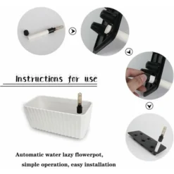 Bac À Fleurs Auto-Irrigation Blanc Plastique Rectangle Lot De 2, Pot Avec Réserve D'Eau Et Indicateur De Niveau D'Eau Pot Avec Système D'Arrosage Pour Planter Les Plantes Facilement 10 Bac À Fleurs Auto-Irrigation Blanc Plastique Rectangle Lot De 2, Pot Avec Réserve D'Eau Et Indicateur De Niveau D'Eau Pot Avec Système D'Arrosage Pour Planter Les Plantes Facilement -Promos Jardin Noble Magasin 30026230 4