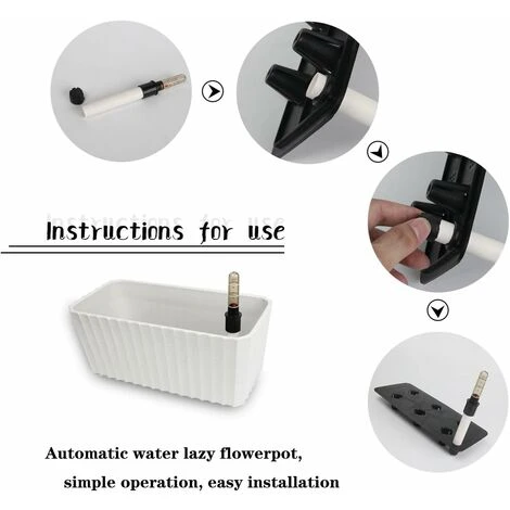 Bac À Fleurs Auto-Irrigation Blanc Plastique Rectangle Lot De 2, Pot Avec Réserve D'Eau Et Indicateur De Niveau D'Eau Pot Avec Système D'Arrosage Pour Planter Les Plantes Facilement 6 Bac À Fleurs Auto-Irrigation Blanc Plastique Rectangle Lot De 2, Pot Avec Réserve D'Eau Et Indicateur De Niveau D'Eau Pot Avec Système D'Arrosage Pour Planter Les Plantes Facilement – Image 4