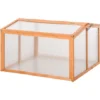 OUTSUNNY Mini Serre De Jardin Serre à Tomates Dim. 90L X 80l X 58H Cm Toits Ouvrables Panneaux De Polycarbonate Bois Sapin Pré-huilé
