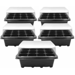 5 Pots De Pépinière à 12 Trous 18.5x14.5x11cm