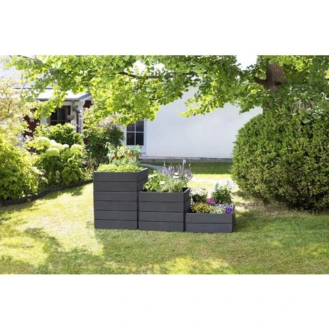 Jardinière Surrélevée Anthracite, 60 X 60 Cm, Hauteur 25 Cm Garantia 3 Jardinière Surrélevée Anthracite, 60 X 60 Cm, Hauteur 25 Cm Garantia