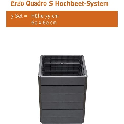 Jardinière Surrélevée Anthracite, 60 X 60 Cm, Hauteur 25 Cm Garantia 6 Jardinière Surrélevée Anthracite, 60 X 60 Cm, Hauteur 25 Cm Garantia – Image 4