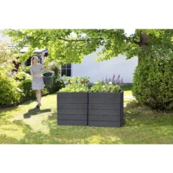 Jardinière Surélevée Anthracite, 60 X 80 Cm, Hauteur 25 Cm Garantia -Promos Jardin Noble Magasin 30484060 2