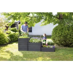 Jardinière Surélevée Anthracite, 60 X 80 Cm, Hauteur 25 Cm Garantia -Promos Jardin Noble Magasin 30484060 3