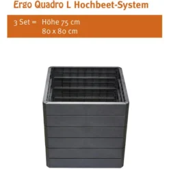 Jardinière Surélevée Anthracite, 80 X 80 Cm, Hauteur 25 Cm Garantia -Promos Jardin Noble Magasin 30484061 2