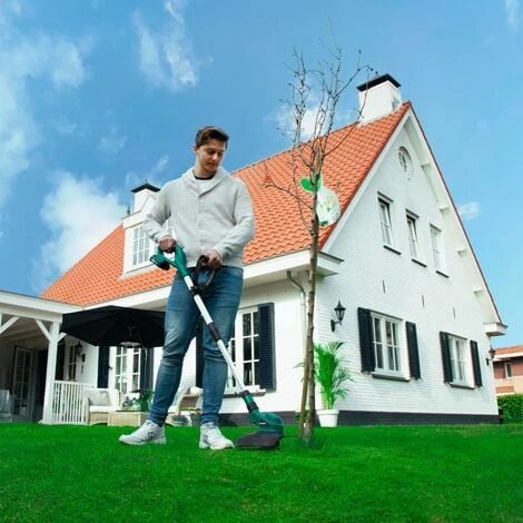 Débroussailleuse Sans Fil 20V -1 Batterie 2.0Ah Et Chargeur - 25cm Diamètre De Coupe - Tête Et Lance Télescopique Inclinables - Double Tête De Fil Tap And Go 8m (2x4m) 6 Débroussailleuse Sans Fil 20V -1 Batterie 2.0Ah Et Chargeur - 25cm Diamètre De Coupe - Tête Et Lance Télescopique Inclinables - Double Tête De Fil Tap And Go 8m (2x4m) – Image 4