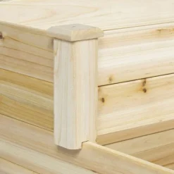 Carré Potager 3 Etages De Jardin - Bac Potager 123x123x55 CM En Bois Naturel - Carré Potager En Bois Avec Cadre En Bois De Pin / Planche En Bois De Sapin -Promos Jardin Noble Magasin 31827910 3