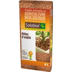 SOLABIOL SOARG6 Billes D'argile Sac 6 L Utilisable En Agriculture Biologique Hydroculture Paillage Neutre Utilisable En Agriculture Biologique