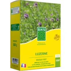 BHS LUZ500 500g 100 M² Luzerne Améliore La Structure Du Sol Résiste Au Froid Et à La Sécheresse Très Riche En Protéines Minéraux Oligo-éléments Et Vitamines Homogène
