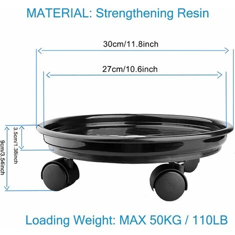 LITZEE Lot De 2 Plante Caddy,Pot De Fleurs Rond Support De Plante En Pot Sur Roues,Heavy Duty Rack Sur Roulettes Dolly Chariot Soucoupe Bac Palette Avec Roulettes Universelles Pour L'intérieur Ou Exté 4 LITZEE Lot De 2 Plante Caddy,Pot De Fleurs Rond Support De Plante En Pot Sur Roues,Heavy Duty Rack Sur Roulettes Dolly Chariot Soucoupe Bac Palette Avec Roulettes Universelles Pour L'intérieur Ou Exté – Image 2