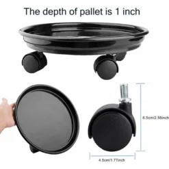 LITZEE Lot De 2 Plante Caddy,Pot De Fleurs Rond Support De Plante En Pot Sur Roues,Heavy Duty Rack Sur Roulettes Dolly Chariot Soucoupe Bac Palette Avec Roulettes Universelles Pour L'intérieur Ou Exté 9 LITZEE Lot De 2 Plante Caddy,Pot De Fleurs Rond Support De Plante En Pot Sur Roues,Heavy Duty Rack Sur Roulettes Dolly Chariot Soucoupe Bac Palette Avec Roulettes Universelles Pour L'intérieur Ou Exté -Promos Jardin Noble Magasin 33252808 3