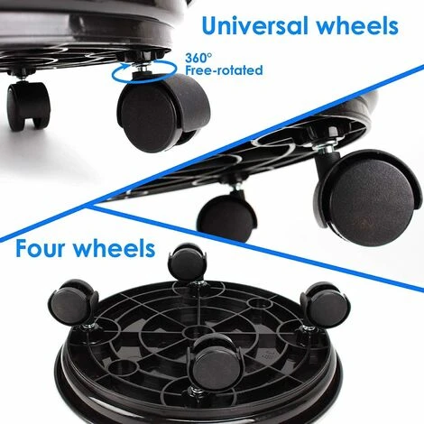 LITZEE Lot De 2 Plante Caddy,Pot De Fleurs Rond Support De Plante En Pot Sur Roues,Heavy Duty Rack Sur Roulettes Dolly Chariot Soucoupe Bac Palette Avec Roulettes Universelles Pour L'intérieur Ou Exté 6 LITZEE Lot De 2 Plante Caddy,Pot De Fleurs Rond Support De Plante En Pot Sur Roues,Heavy Duty Rack Sur Roulettes Dolly Chariot Soucoupe Bac Palette Avec Roulettes Universelles Pour L'intérieur Ou Exté – Image 4