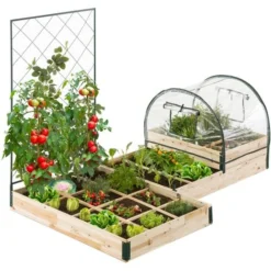 Kit Complet Carrés Potagers Modulables 3 Bacs + Treillis + Housse -Promos Jardin Noble Magasin 33442067 4