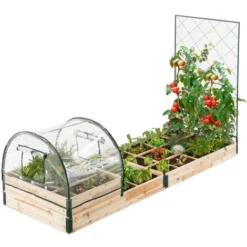 Kit Complet Carrés Potagers Modulables 3 Bacs + Treillis + Housse -Promos Jardin Noble Magasin 33442067 5