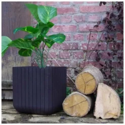 No Name Lot De 2 Cache-pots Aspect Bois Lamé 11 No Name Lot De 2 Cache-pots Aspect Bois Lamé -Promos Jardin Noble Magasin 3404970 5