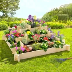 Carré Potager Pyramide KEO En Bois 4 étages Bac à Fleurs 100 CM 8 Carré Potager Pyramide KEO En Bois 4 étages Bac à Fleurs 100 CM -Promos Jardin Noble Magasin 34738989 2