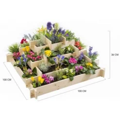 Carré Potager Pyramide KEO En Bois 4 étages Bac à Fleurs 100 CM 9 Carré Potager Pyramide KEO En Bois 4 étages Bac à Fleurs 100 CM -Promos Jardin Noble Magasin 34738989 3