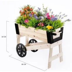 Carré Potager Brouette BILLY En Bois Finitions Noires Bac à Fleurs 80 CM -Promos Jardin Noble Magasin 34738990 3