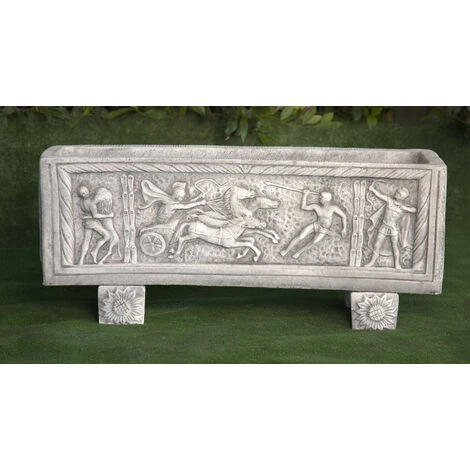 2 Unités Jardinière Classique En Pierre Reconstituée Badajoz 90x28x43cm. 3 2 Unités Jardinière Classique En Pierre Reconstituée Badajoz 90x28x43cm.