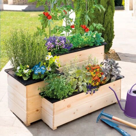 Carré Potager 3 Compartiments Jardinière Margelle 4 Carré Potager 3 Compartiments Jardinière Margelle – Image 2