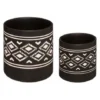 ATMOSPHERA Lot De 2 Cache-Pots Design Safari 14cm Noir -Promos Jardin Noble Magasin 36891759 1