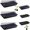 Relaxdays Bac à Semis, Lot De 3, Mini Serre Pour Rebord De Fenêtre, Plantation, 50 Compartiments, HLP 12x56x29 Cm, Noir -Promos Jardin Noble Magasin 37828271 1