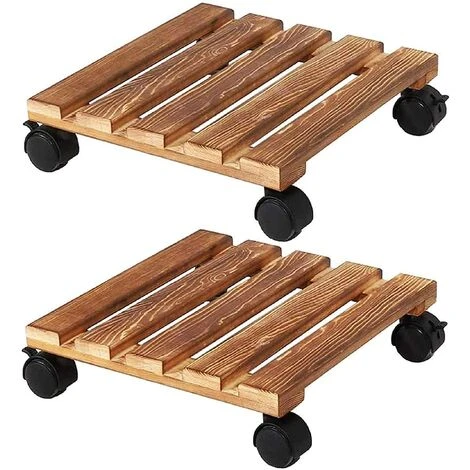 2 X Chariot De Plantes En Bois 30 X 30 X 8cm Soucoupe Pot Fleur Roulettes Support Plante Bois Roulant Capacité De Charge 60kg 7 2 X Chariot De Plantes En Bois 30 X 30 X 8cm Soucoupe Pot Fleur Roulettes Support Plante Bois Roulant Capacité De Charge 60kg – Image 5