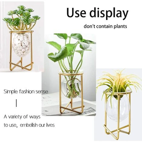 Porte-plantes Aériennes Décor En Métal Doré Pour La Maison Ensemble De 3 Mini-jardinières Géométriques Terrariums Vase En Verre Tillandsia Présentoirs Pour Femmes Vases Hydroponiques Pour Bureau (plan 5 Porte-plantes Aériennes Décor En Métal Doré Pour La Maison Ensemble De 3 Mini-jardinières Géométriques Terrariums Vase En Verre Tillandsia Présentoirs Pour Femmes Vases Hydroponiques Pour Bureau (plan – Image 3