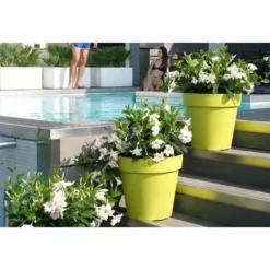 Pot Rond Cleo 60 Cm - Vert Anis -Promos Jardin Noble Magasin 41561174 4