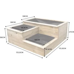 Carré Potager 3 Bacs En Bois -Promos Jardin Noble Magasin 4161199 3