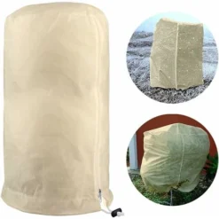 Voile D'hivernage Plante, Voile Hivernage Olivier, Voile Dhivernage Arbre, Housse De Protection Tomate Citronnier, Housse Hivernage Pour Plantes Sac Vegetaux Jardin Tissu Non Tissé (60×80cm, Beige) -Promos Jardin Noble Magasin 41869224 2
