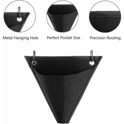 Sac à Plantes Murale De Jardin, 3 Pièces Versailles Poche De Plantation Vertical, Sac De Plantation Suspendu, Conception Triangulaire, Avec Crochet, Pour Extérieur, Intérieur, Maison, Décoration, Cour -Promos Jardin Noble Magasin 42534355 3