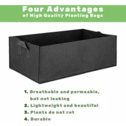 Sac De Culture Rectangulaire Avec Poignées Lot De 5 Sacs Versailles Carré Contenant De Plantation Surélevés Sacs De Culture Carrés En Tissu D'aération Pour Fleurs Et Légumes -Promos Jardin Noble Magasin 42534382 3