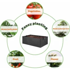 Sac De Culture Rectangulaire Avec Poignées Lot De 5 Sacs Versailles Carré Contenant De Plantation Surélevés Sacs De Culture Carrés En Tissu D'aération Pour Fleurs Et Légumes -Promos Jardin Noble Magasin 42534382 5