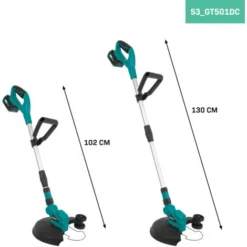 Débroussailleuse Sans Fil 20V - Doubles Roues Latérales, Poignée, Tete De Fil 8m - 1 Batterie 4.0Ah Et Chargeur Inclus -Promos Jardin Noble Magasin 44934006 3