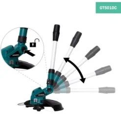 Débroussailleuse Sans Fil 20V – Doubles Roues Latérales, Poignée, Tête De Fil 8m - 2 Batteries 2.0Ah Et Chargeur Inclus -Promos Jardin Noble Magasin 44934133 5