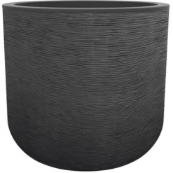 Pot De Fleurs Rond En Plastique EDA Graphit Up Anthracite - Ø 50 Cm