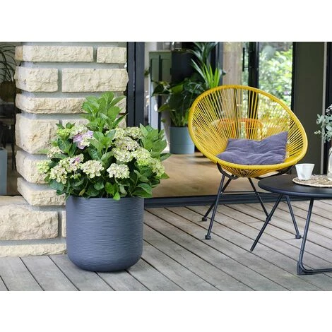 Pot De Fleurs Rond En Plastique EDA Graphit Up Anthracite - Ø 50 Cm 4 Pot De Fleurs Rond En Plastique EDA Graphit Up Anthracite - Ø 50 Cm – Image 2
