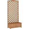 OUTSUNNY Jardinière Avec Treillis - Bac à Fleurs - Jardinière Sur Pied - Dim. 76L X 36l X 170H Cm - Fond à Lattes - Bois Sapin Pré-huilé -Promos Jardin Noble Magasin 48873233 1