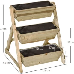 OUTSUNNY Jardinière Sur Pieds Carré Potager 3 étages Dim. 71L X 61l X 77H Cm Inserts D'irrigation Feutre De Drainage Bois Sapin Autoclave 9 OUTSUNNY Jardinière Sur Pieds Carré Potager 3 étages Dim. 71L X 61l X 77H Cm Inserts D'irrigation Feutre De Drainage Bois Sapin Autoclave -Promos Jardin Noble Magasin 48873240 3