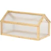 OUTSUNNY Mini Serre De Jardin Serre à Tomates Dim. 90L X 52l X 49,5H Cm Toit Ouvrable Panneaux De Polycarbonate Bois Sapin Pré-huilé -Promos Jardin Noble Magasin 48873258 1