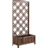 OUTSUNNY Jardinière Avec Treillis - Bac à Fleurs - Jardinière Sur Pied - Dim. 60L X 30l X 122H Cm Bois Sapin Traité Carbonisation -Promos Jardin Noble Magasin 49183617 1