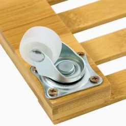 Lot De 2 Supports Pour Plantes En Bambou Avec Roues, Déménageur De Pots De Fleurs Pour Plantes Carrées Robustes, Pot De Fleur Mobile Pour L'extérieur Et L'intérieur -Promos Jardin Noble Magasin 49193315 5