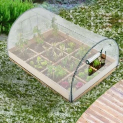 Carré Potager 12 Compartiments + 3 Housses Toutes Saisons Serre Châssis -Promos Jardin Noble Magasin 49729305 5