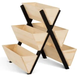 Carré Potager Vertical PADY 5 Bacs Jardinière Bois Et Noir -Promos Jardin Noble Magasin 50235273 5