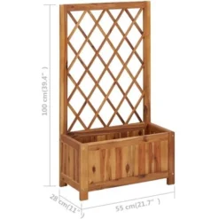 Lit Surélevé De Jardin Avec Treillis Bois Massif D'acacia VidaXL 9 Lit Surélevé De Jardin Avec Treillis Bois Massif D'acacia VidaXL -Promos Jardin Noble Magasin 50250434 3