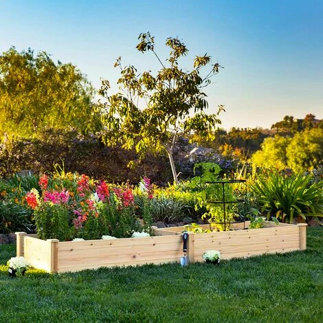 Potager Exterieur 244x61x27 Cm - Bac Potager écologique Pour Jardin, Balcon, Terrasse - Carré Potager En Bois De Pin Traité 3 Potager Exterieur 244x61x27 Cm - Bac Potager écologique Pour Jardin, Balcon, Terrasse - Carré Potager En Bois De Pin Traité