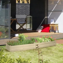 OUTSUNNY Carré Potager De Jardin Dim. 244 X 61,5 X 27 Cm Feutre De Drainage, Séparation Inclus Bois De Sapin 8 OUTSUNNY Carré Potager De Jardin Dim. 244 X 61,5 X 27 Cm Feutre De Drainage, Séparation Inclus Bois De Sapin -Promos Jardin Noble Magasin 50904495 2