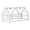OUTSUNNY Mini Serre De Jardin Serre à Tomates 180L X 90l X 90H Cm Acier PE Haute Densité 140 G/m² Anti-UV 2 Fenêtres Avec Zip Enroulables Blanc -Promos Jardin Noble Magasin 50909089 1