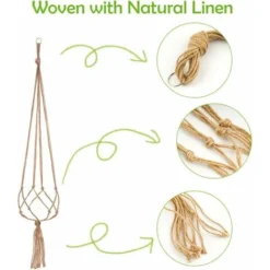 Paquets Suspension Plante Macramé, Pot Suspendu Plante, Pour Suspendre Pot De Fleur Plante Suspension Suspendue Décoration Balcon Maison, 4 Jambes En Corde, 105 Cm,Starlight,2Pcs 8 Paquets Suspension Plante Macramé, Pot Suspendu Plante, Pour Suspendre Pot De Fleur Plante Suspension Suspendue Décoration Balcon Maison, 4 Jambes En Corde, 105 Cm,Starlight,2Pcs -Promos Jardin Noble Magasin 50941844 2